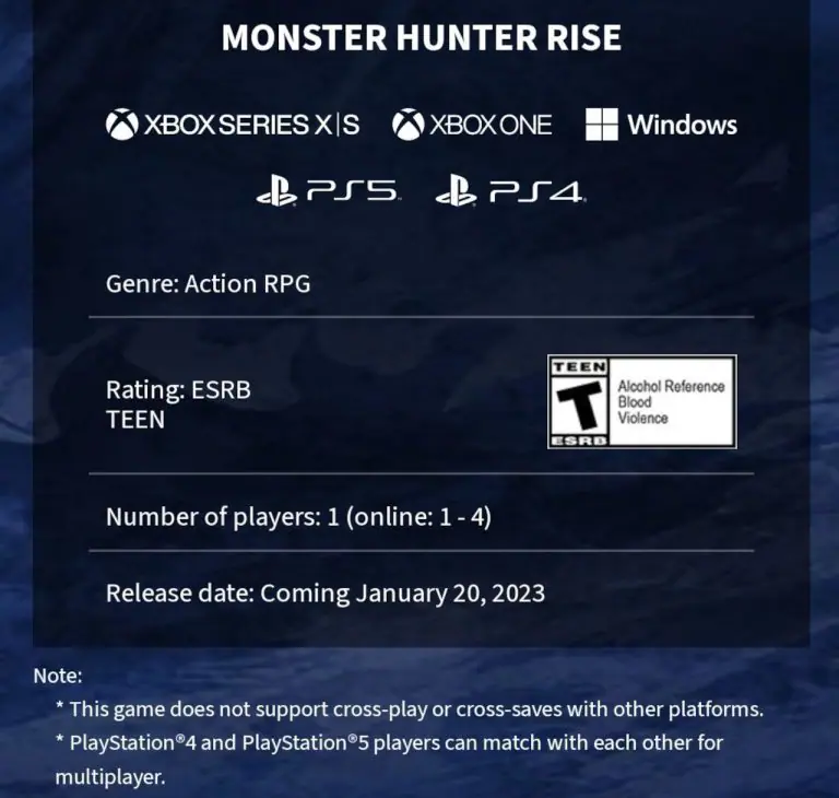 Monster Hunter Rise Crossplay